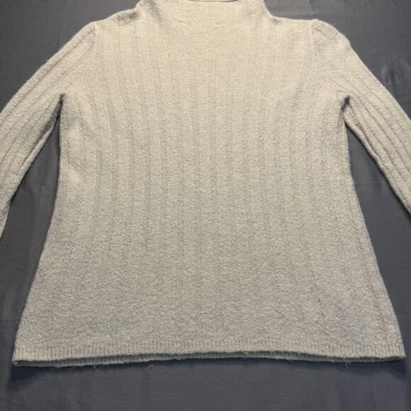 Madewell Sweater Womens XS White Mock Neck Ribbed Knit Long Sleeve Pullover - Picture 9 of 11